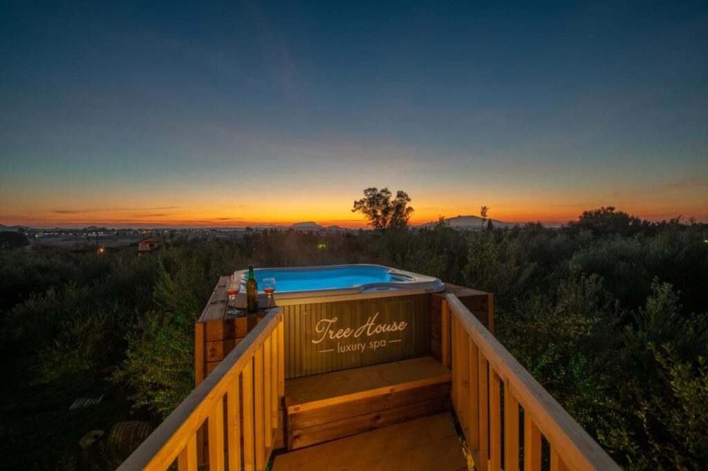 Hot tub at dusk