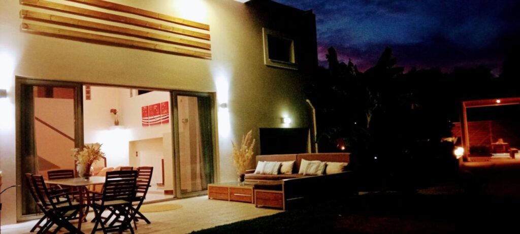 The terrace in the evening